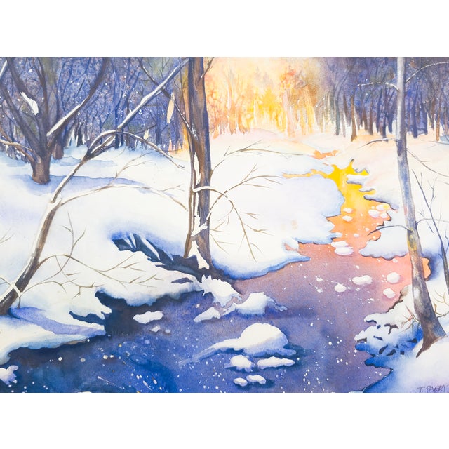 Why This Work Matters Parry transforms a quiet winter stream into a journey from deep blue shadow toward radiant golden...