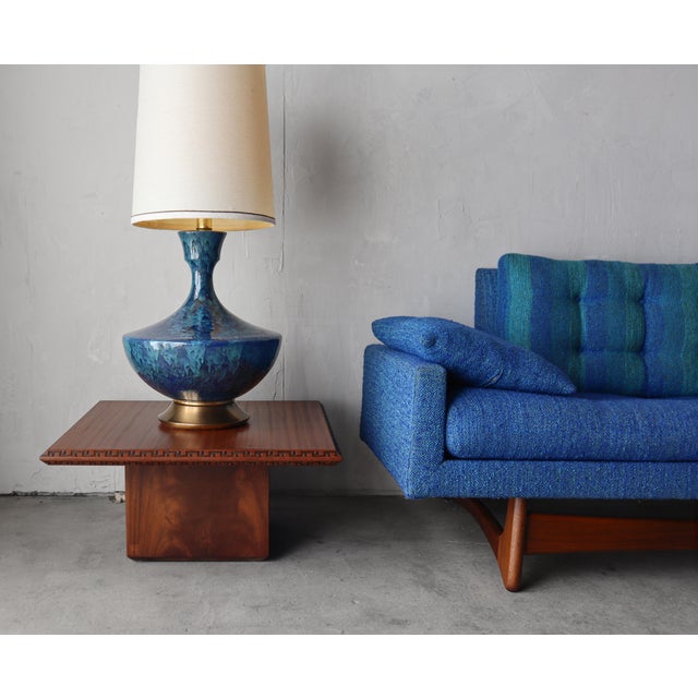 Mid-Century Modern Mid-Century Modern Drip Glaze Ceramic Pottery Table Lamp For Sale - Image 3 of 7