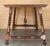 Wood 19th Spanish Sturdy Side Table with Carved Turned Legs and Double Stretcher For Sale - Image 7 of 18