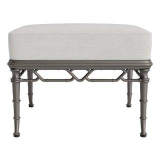 Brown Jordan Calcutta Ottoman, Mica frame with Fusion Dove fabric For Sale