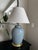 1970s Vintage Pair 1970s Ceramic Table Lamps Powder Blue Ginger Jar Brass Base MCM For Sale - Image 5 of 7