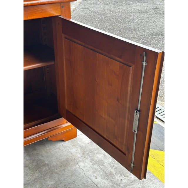 20th Century Cherry Wood Bookcase with Sliding Writing Surface, 1920s For Sale - Image 12 of 18