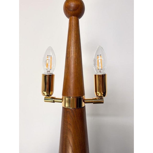 Modern Conical Wooden Table Lamps, Italy, Set of 2 For Sale - Image 4 of 6