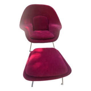 Womb Chair with Ottoman attributed to Eero Saarinen for Knoll For Sale