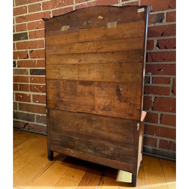 Antique 18th C French Country Walnut Vaisellier Clock Buffet Hutch For Sale - Image 10 of 11
