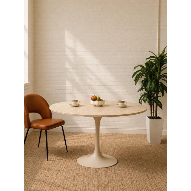 Stone Mid 20th Century Travertine Tulip Dining Table For Sale - Image 7 of 11