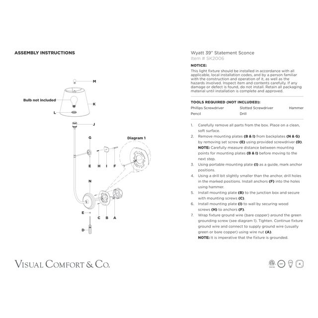 Suzanne Kasler for Visual Comfort Signature Wyatt 39" Statement Sconce in Bronze with Linen Shade For Sale - Image 10 of 10