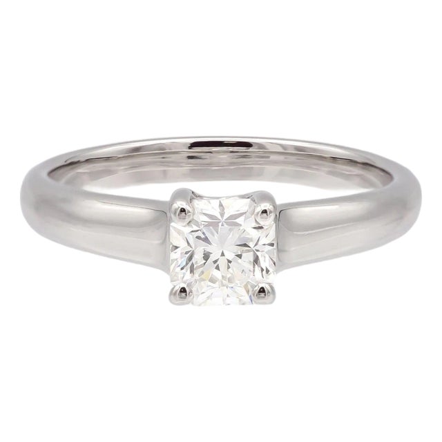 Tiffany & Co. .54 Ct Lucida Cut Diamond Engagement Ring G-H, Vvs2-Vs1 Igi Cert, Size 4.5 For Sale