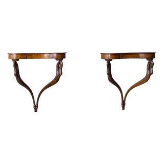 Wall Mounted Console Tables or Nightstands attributed to Guglielmo Ulrich, 1950s, Set of 2 For Sale