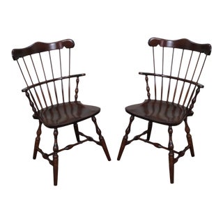 S. Bent Bros Solid Maple Windsor Chairs - a Pair For Sale
