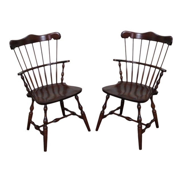 S. Bent Bros Solid Maple Windsor Chairs - a Pair For Sale