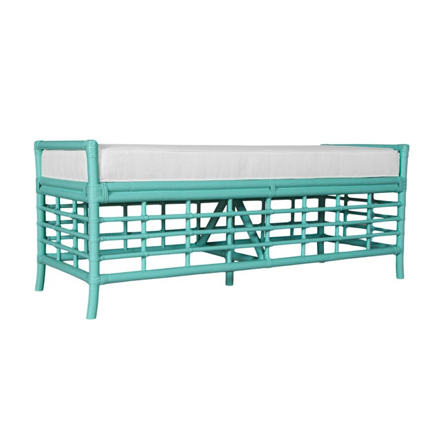 Not Yet Made - Made To Order Luna Bench - Turquoise For Sale - Image 5 of 7