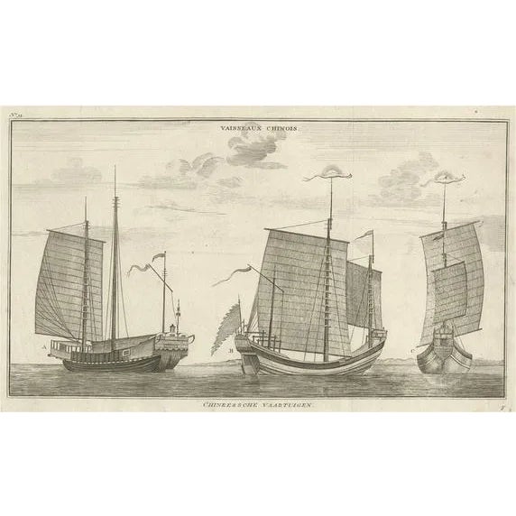 Chinese Vessels, 1765, Paper For Sale