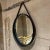 Contemporary Round Wall Mirror Equestrian Leather Style of Jacques Adnet For Sale - Image 12 of 12