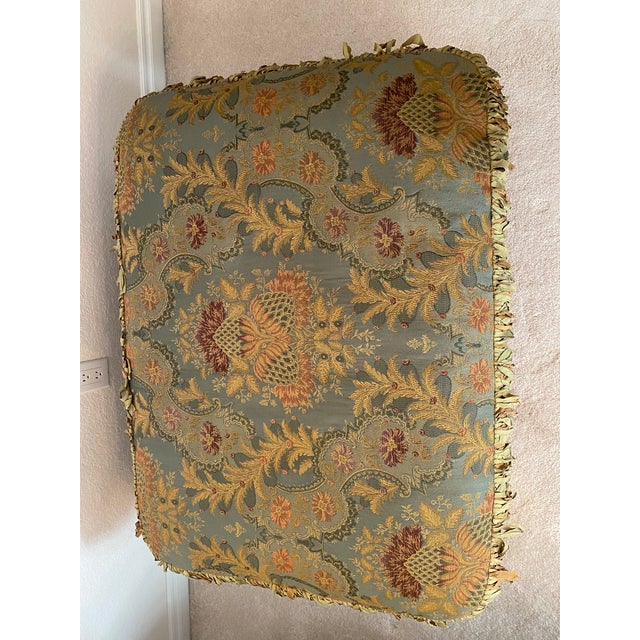 Textile Vintage Carol Hicks Bolton for Ej Victor Large Chair-and-a-Half and Ottoman Mint Condition For Sale - Image 7 of 12