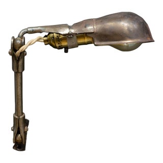 Small Vintage Articulating Industrial Task Lamp C.1930 (Free Shipping) For Sale