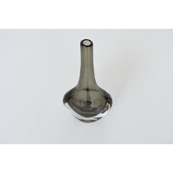 Black Black Glass Sommerso Vase by Nils Landberg for Orrefors, Sweden, 1950s For Sale - Image 8 of 12