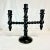 Mid-Century Modern Cinco De Mayo - Vintage Boho Chic Mexican Ebonized Hand-Turned Wood 3-Arm Candelabra. For Sale - Image 3 of 9