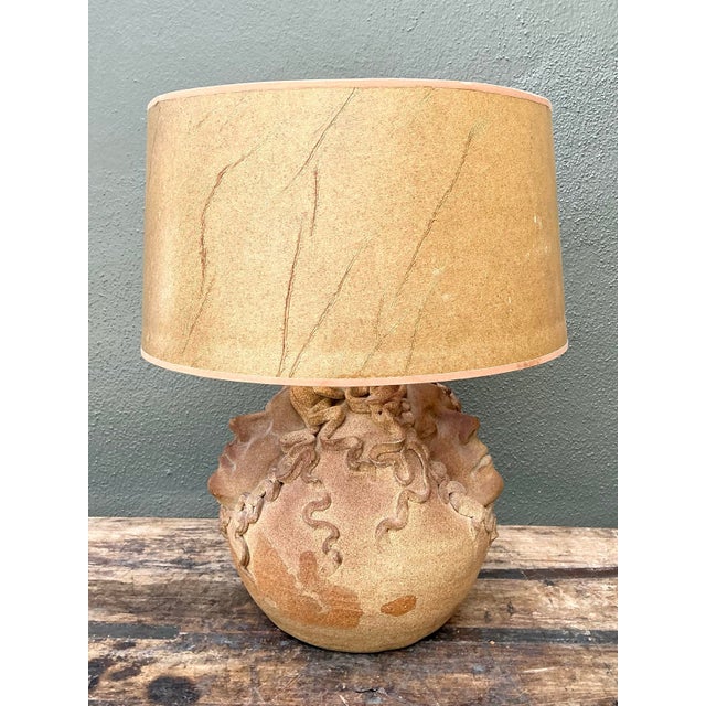 Vintage Original Studio Pottery Figural Lamp For Sale - Image 11 of 12