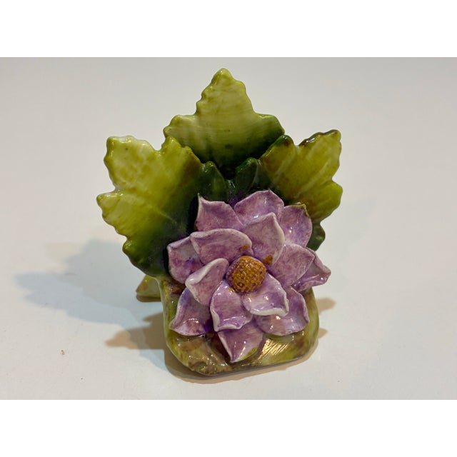 Mid 20th Century Vintage German Porcelain Flower Place Card Holders - Set of 9 For Sale - Image 5 of 11