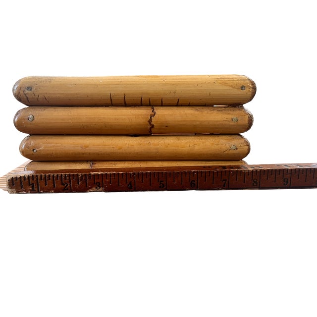 Vintage Large Bent Bamboo Table Lamp With Woven Shade, 31" Tall French Provincial Coastal Style For Sale - Image 16 of 17