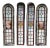 Set of 4 Antique English Edwardian Era Hand Painted Arched Leaded Stained Glass Windows For Sale