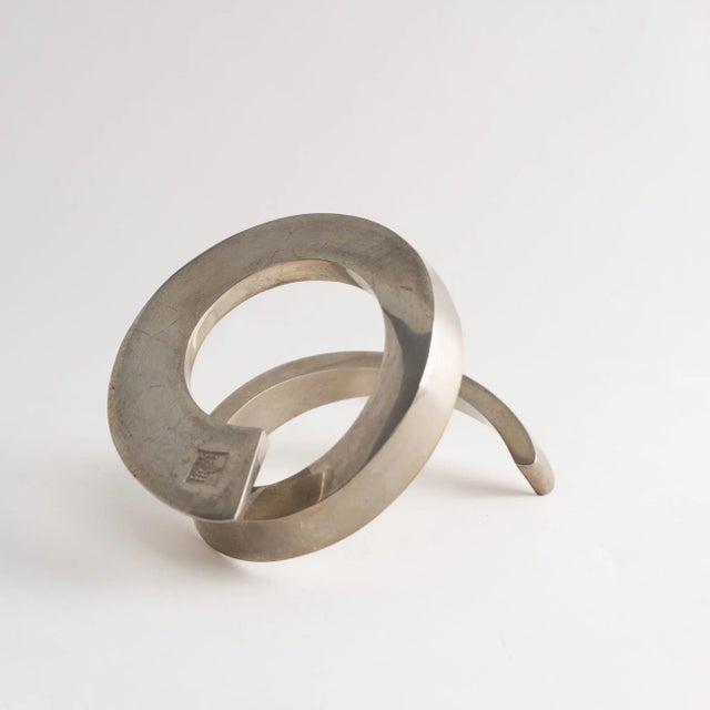 Silver Vintage Mid-Century Silver-Plated Spiral Candlestick Holder by Dansk For Sale - Image 8 of 11