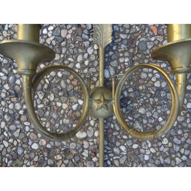 American Pair of French Maison Bagues Style Bronze Neoclassical Arrow Sconces For Sale - Image 3 of 11