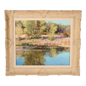 Landscape Painting by William Atkins (1926-1995) Titled " Reflections"