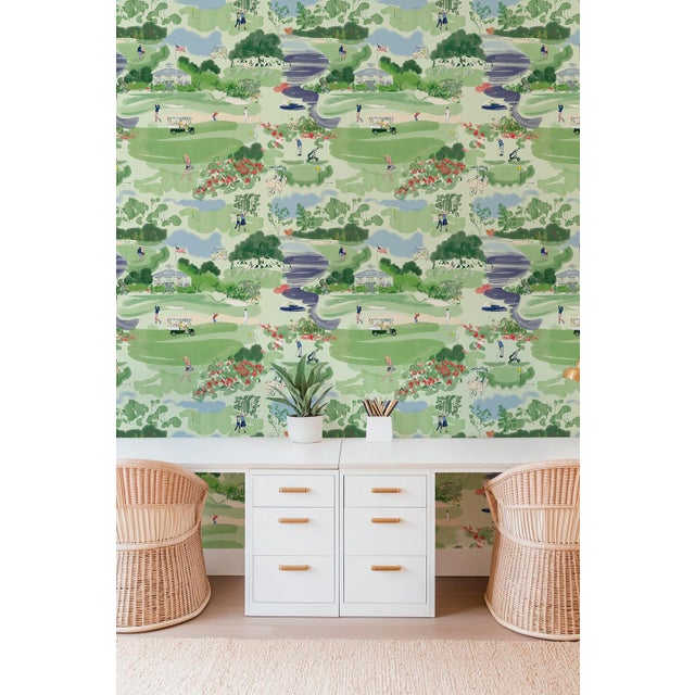 Golf fans will get it. ⛳️ This golf course toile wallpaper is a playful, watercolor take on one of the most iconic scenes...