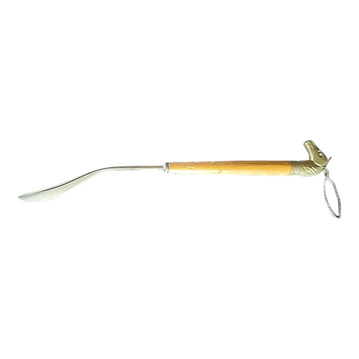 1960s Brass Shoe Horn With Wooden Handle - Equarian Motif | Chairish