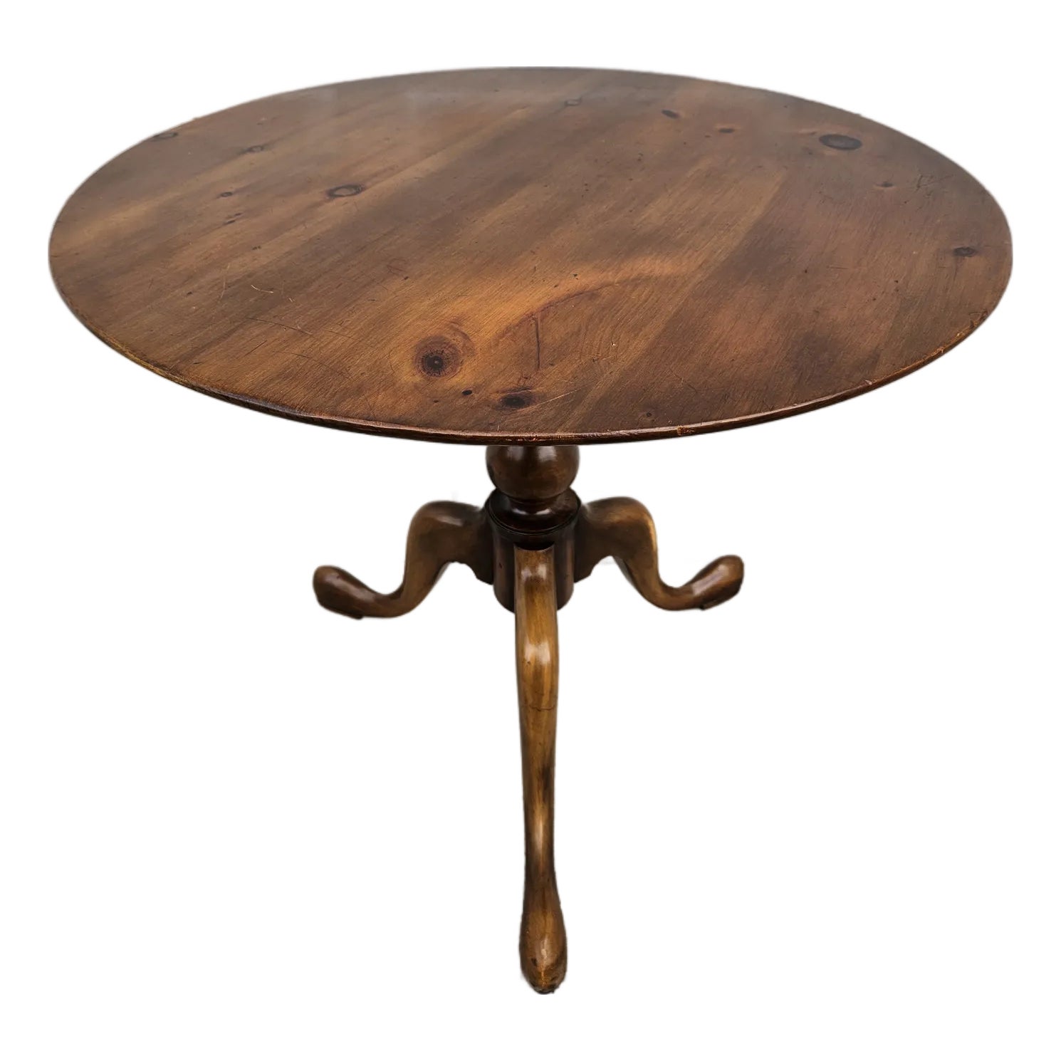 Round Pine Shop Original Pedestal Side Pub Table | Chairish