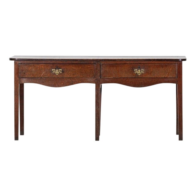 18th Century English Country Oak Dresser Base, 1780s For Sale