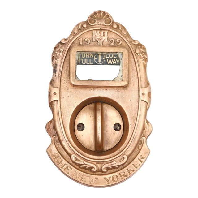 1920s New Yorker Hotel Guest Room Bronze Door Privacy Latch For Sale