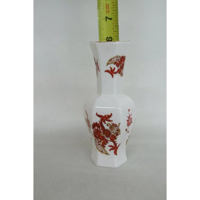 Asian Crown Staffordshire Rangoon Dragon Small English Bone China Vase For Sale - Image 3 of 11