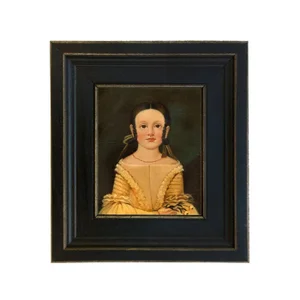 "Mary Jane With Flowers" Contemporary Portrait Print on Canvas, Framed