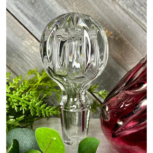 Glass Mid 20th Century Decanter Nachtmann Ruby Red Ships Decanter With Stopper For Sale - Image 7 of 11