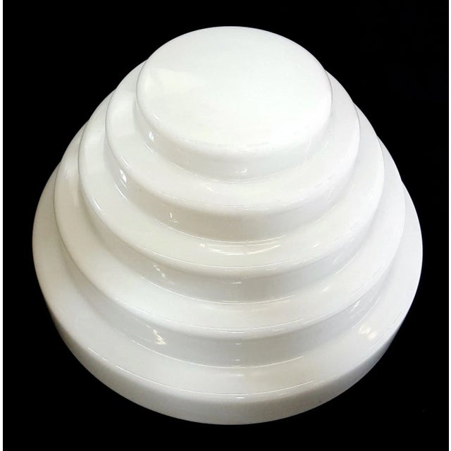 Mid-Century Modern 1930s Stepped Art Deco Skyscraper Ceiling Mounted Globe With Fixture For Sale - Image 3 of 6