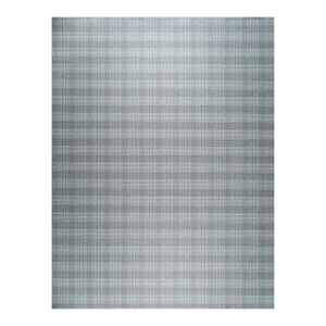 10x14 Gray Flat Weave Wool Subtle Plaid Texture Geometric Modern Carpet Rug
