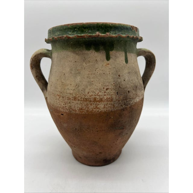 Green A Fine Antique 19th Century French Terra Cotta Green Glazed Olive Jar For Sale - Image 8 of 15