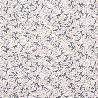 Schumacher X Celerie Kemble Sprig Fabric in Basalt & Fawn For Sale