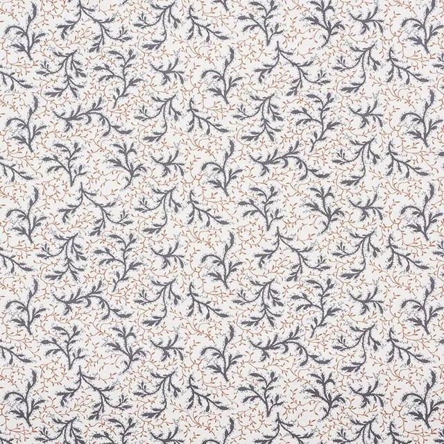 Schumacher X Celerie Kemble Sprig Fabric in Basalt & Fawn For Sale