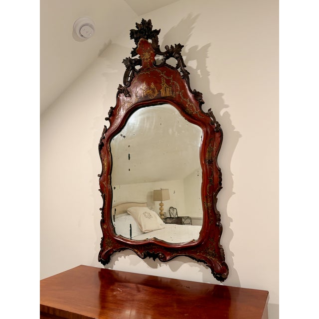 Chinoiserie Lacquered Mirror We are huge fans of unique pieces that can make a room special. This is one of those. Antique...