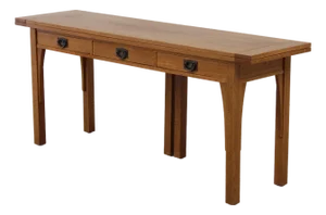 Stickley Mission Oak 3 Drawer Flip Top Sofa Table
