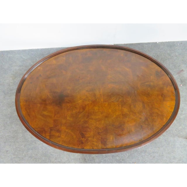 Queen Anne Hekman Mahogany Burl Coffee Table Chairish