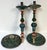 Wood Pair Tuscan Polychrome Wooden Altar Candlesticks, Worn Patina, 18th / 19th C. For Sale - Image 7 of 17