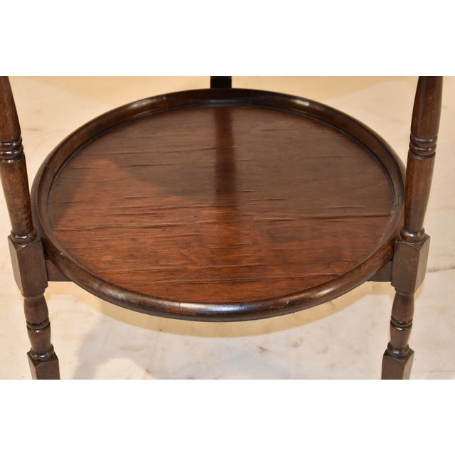 English Oak Round Bar Cart, Circa 1920 For Sale - Image 4 of 7
