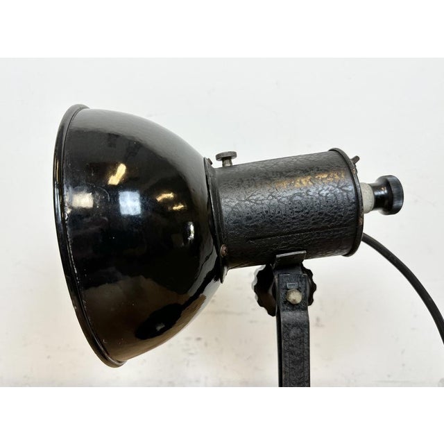 Vintage Black Enamel Table Lamp, 1950s For Sale - Image 4 of 18