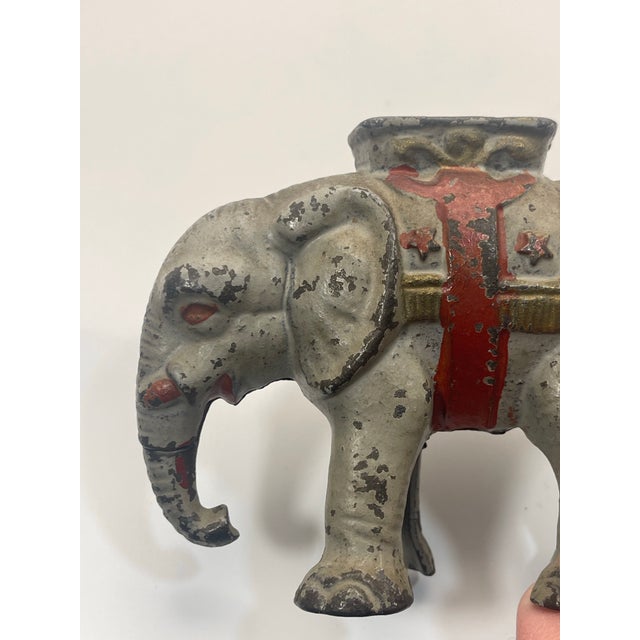 Farmhouse Vintage Cast Iron Circus Elephant Bank For Sale - Image 3 of 12