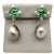 Pair of Square Afghan Tourmalines Earrings With Diamond Baguettes. Tahitian Pearl Drop. 18k White Gold For Sale In San Francisco - Image 6 of 7